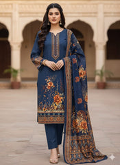 Elegant Navy Blue Linen Suit